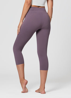 Chloe Ultra Soft 3" High Waist Capri Leggings - Vintage Violet