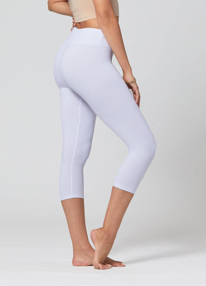 Chloe Ultra Soft 3" High Waist Capri Leggings - Super White