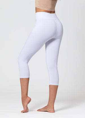 Chloe Ultra Soft 3" High Waist Capri Leggings - Super White