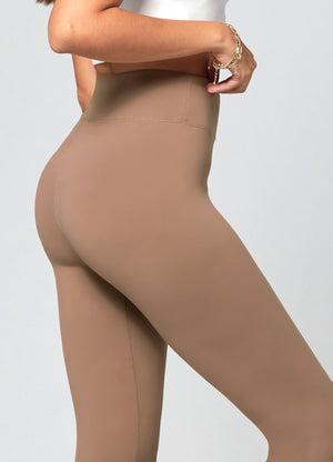 Chloe Ultra Soft 3" High Waist Capri Leggings - Mocha Tan