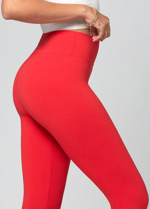 Chloe Ultra Soft 3" High Waist Capri Leggings - Red