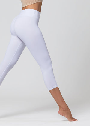 Chloe Ultra Soft 3" High Waist Capri Leggings - Super White