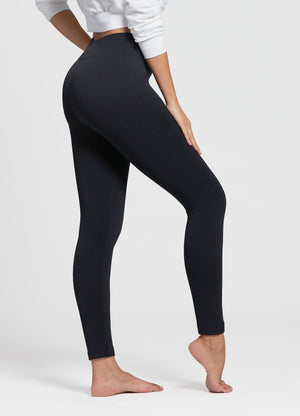 Chloe Ultra Soft 3" High Waist Leggings - Black - Fleece Lined