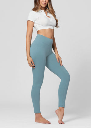 Chloe Ultra Soft 3" High Waist Leggings - Sea Blue