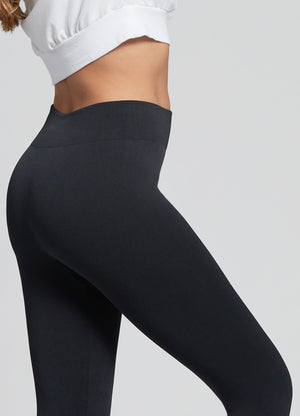 Chloe Ultra Soft 3" High Waist Leggings - Black - Fleece Lined