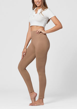 Chloe Ultra Soft 3" High Waist Leggings - Mocha Tan