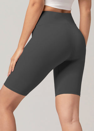 Chloe Ultra Soft 3" High Waist Bike Shorts - Charcoal Grey