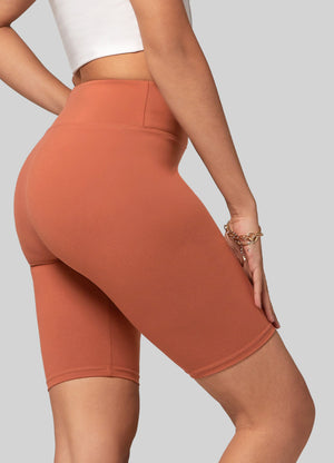 Chloe Ultra Soft 3" High Waist Bike Shorts - Copper