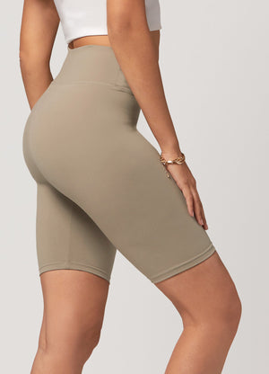 Chloe Ultra Soft 3" High Waist Bike Shorts - Desert