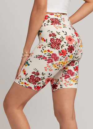Chloe Ultra Soft 3" High Waist Bike Shorts - Garden Party