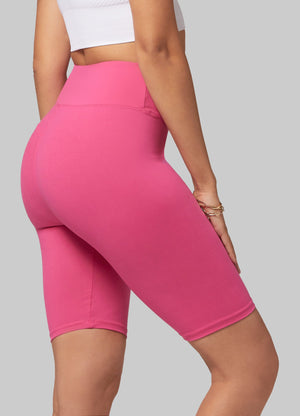 Chloe Ultra Soft 3" High Waist Bike Shorts - Fuchsia Pink