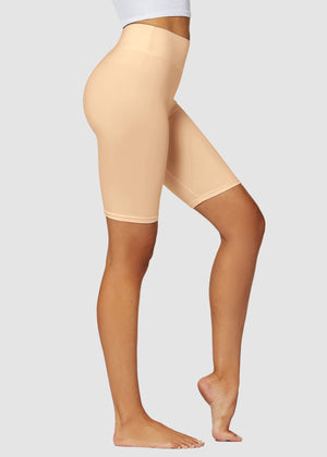 Chloe Ultra Soft 3" High Waist Bike Shorts - Nude Beige