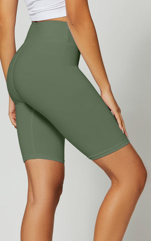 Chloe Ultra Soft 3" High Waist Bike Shorts - Olive Green