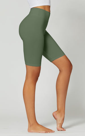Chloe Ultra Soft 3" High Waist Bike Shorts - Olive Green