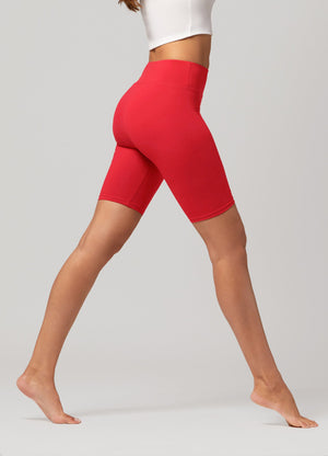 Chloe Ultra Soft 3" High Waist Bike Shorts - Red