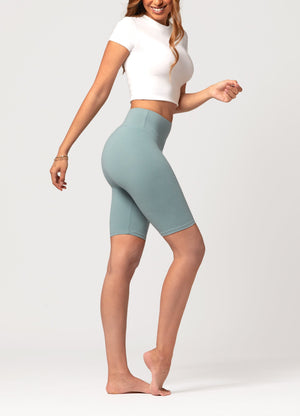 Chloe Ultra Soft 3" High Waist Bike Shorts - Sea Blue