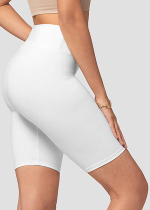 Chloe Ultra Soft 3" High Waist Bike Shorts - Super White