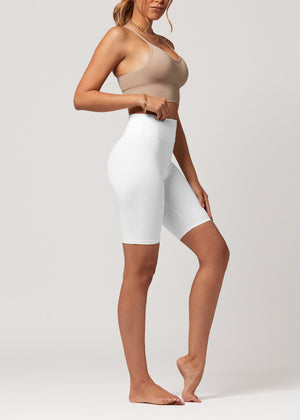 Chloe Ultra Soft 3" High Waist Bike Shorts - Super White
