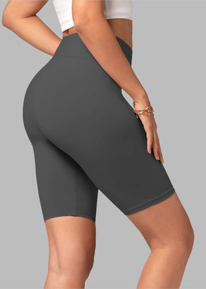 Chloe Ultra Soft 3" High Waist Bike Shorts - Charcoal Grey