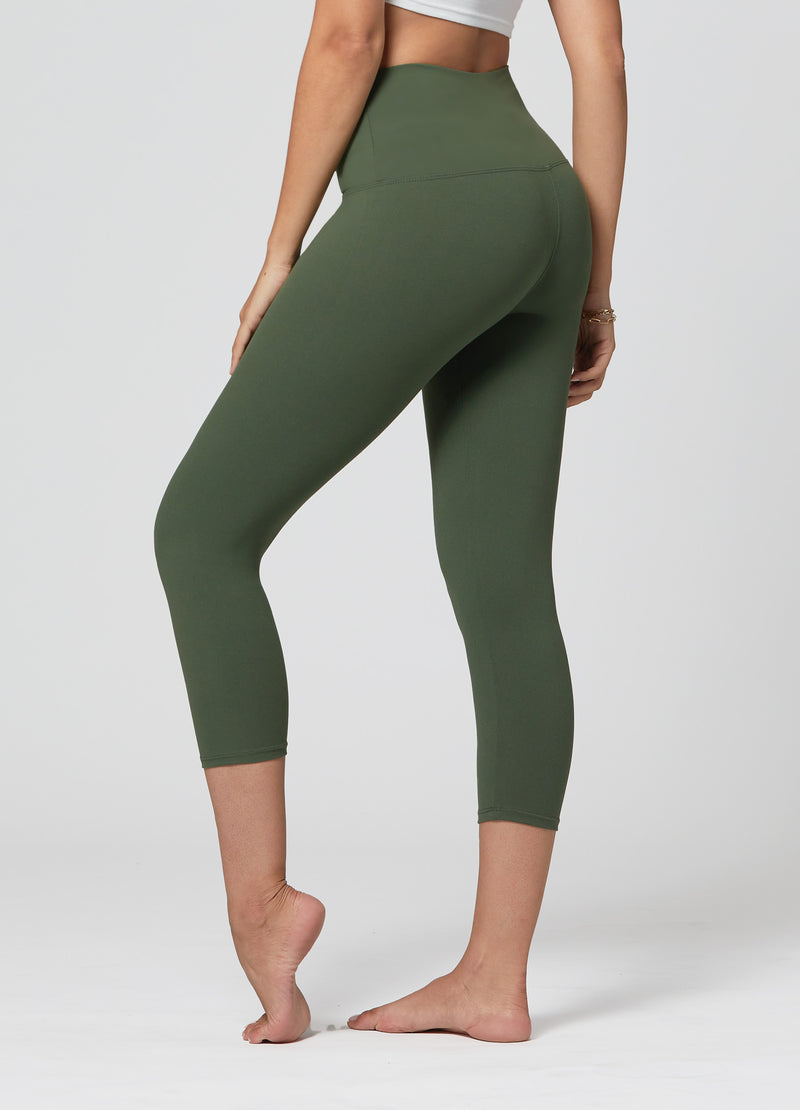 Ivy Ultra Soft High Rise Capri Leggings - Army Green