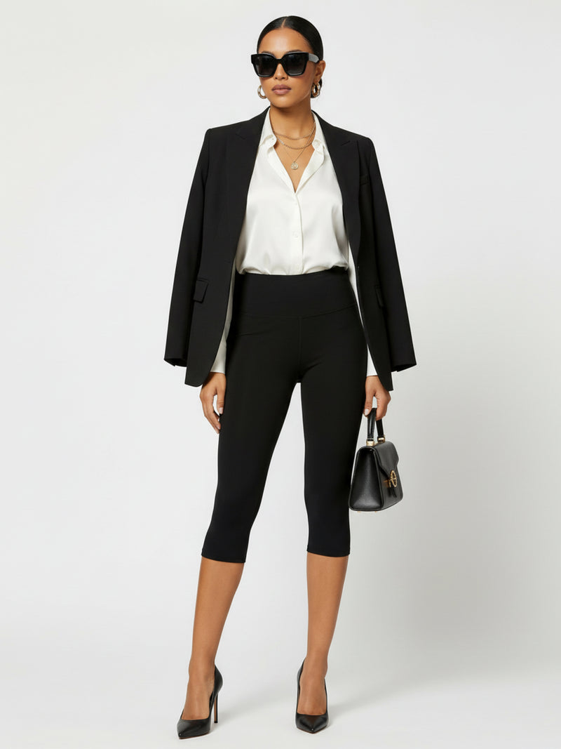 Ivy Ultra Soft High Rise Capri Leggings - Black