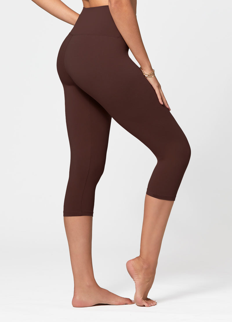 Ivy Ultra Soft High Rise Capri Leggings - Brown