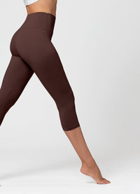 Ivy Ultra Soft High Rise Capri Leggings - Brown