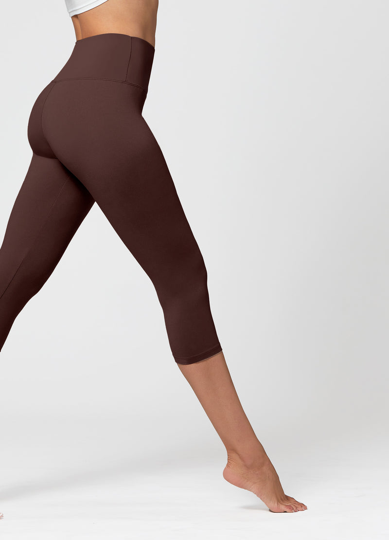 Ivy Ultra Soft High Rise Capri Leggings - Brown