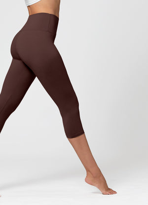 Ivy Ultra Soft High Rise Capri Leggings - Brown