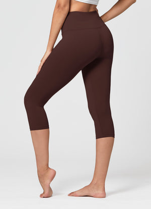 Ivy Ultra Soft High Rise Capri Leggings - Brown