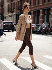 Ivy Ultra Soft High Rise Capri Leggings - Brown