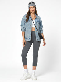 Ivy Ultra Soft High Rise Capri Leggings - Dark Charcoal