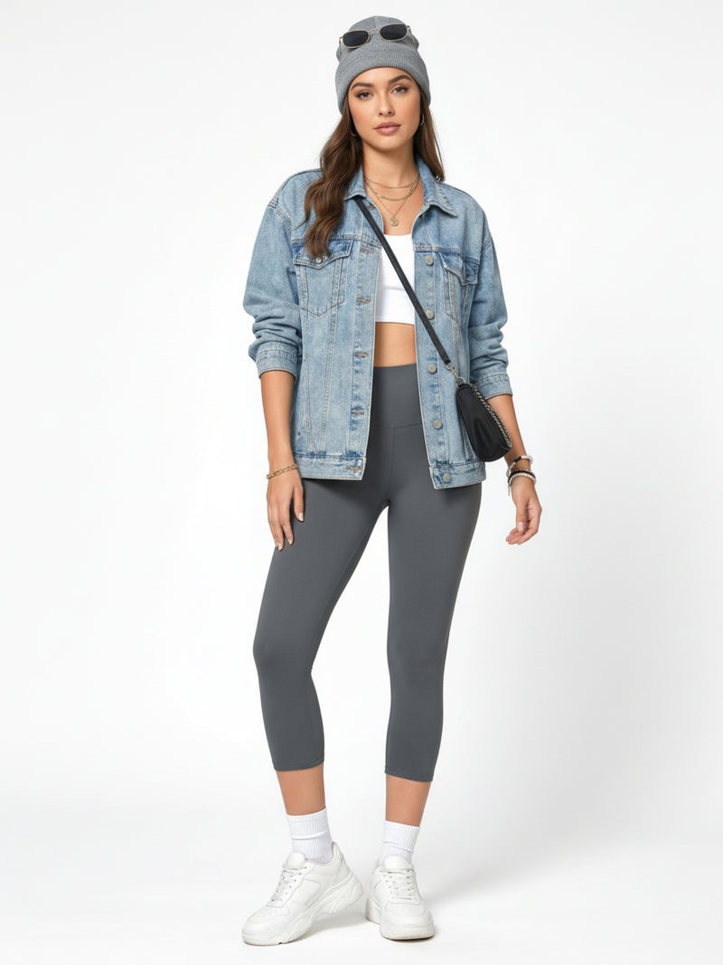 Ivy Ultra Soft High Rise Capri Leggings - Dark Charcoal