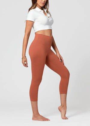 Ivy Ultra Soft High Rise Capri Leggings - Copper
