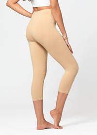 Ivy Ultra Soft High Rise Capri Leggings - Nude Khaki Beige