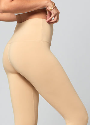 Ivy Ultra Soft High Rise Capri Leggings - Nude Khaki Beige