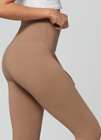 Ivy Ultra Soft High Rise Capri Leggings - Mocha