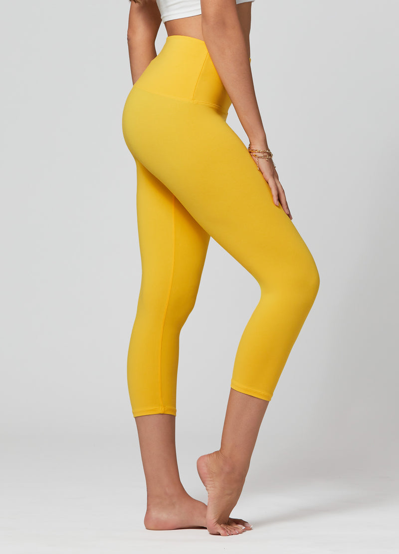 Ivy Ultra Soft High Rise Capri Leggings - Mustard