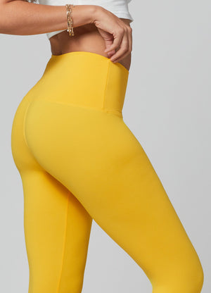 Ivy Ultra Soft High Rise Capri Leggings - Mustard