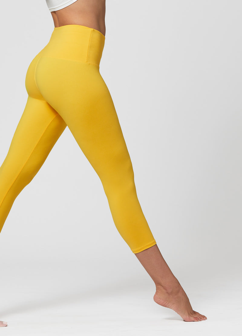 Ivy Ultra Soft High Rise Capri Leggings - Mustard