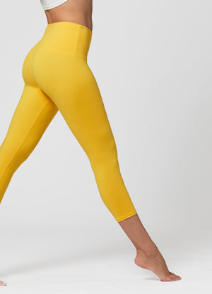 Ivy Ultra Soft High Rise Capri Leggings - Mustard