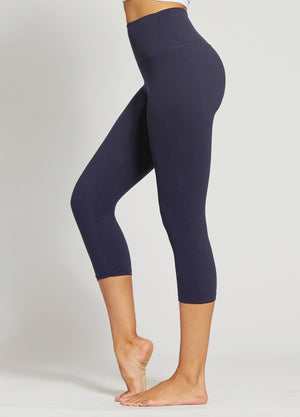 Ivy Ultra Soft High Rise Capri Leggings - Navy Blue