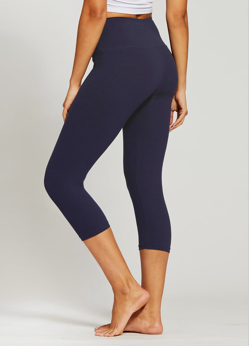 Ivy Ultra Soft High Rise Capri Leggings - Navy Blue