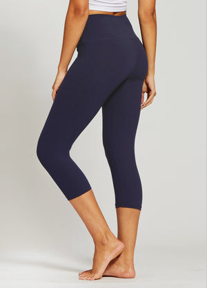 Ivy Ultra Soft High Rise Capri Leggings - Navy Blue