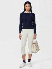 Ivy Ultra Soft High Rise Capri Leggings - Off White