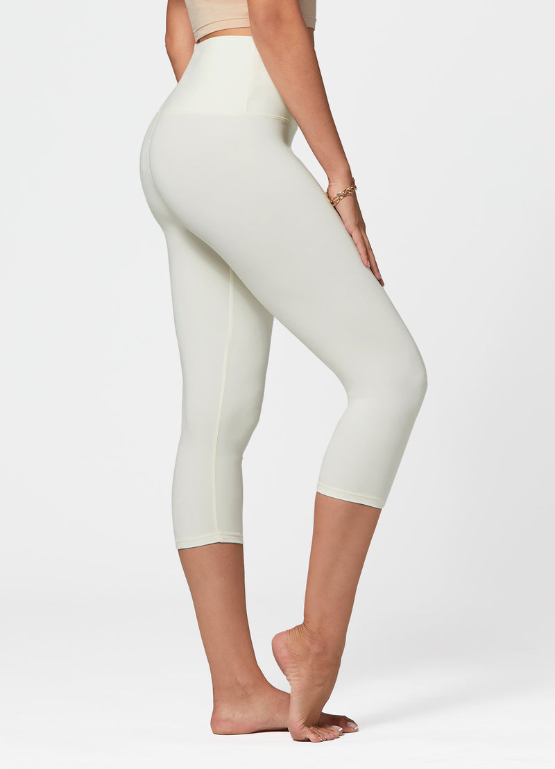 Ivy Ultra Soft High Rise Capri Leggings - Off White