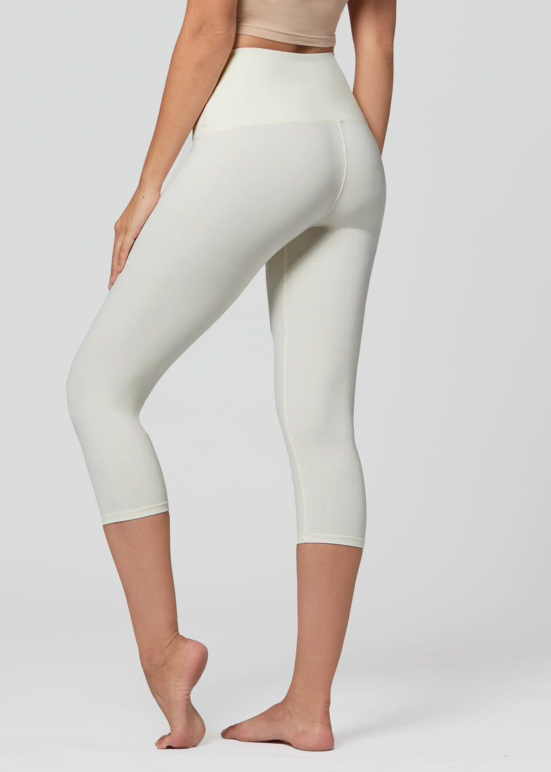 Ivy Ultra Soft High Rise Capri Leggings - Off White