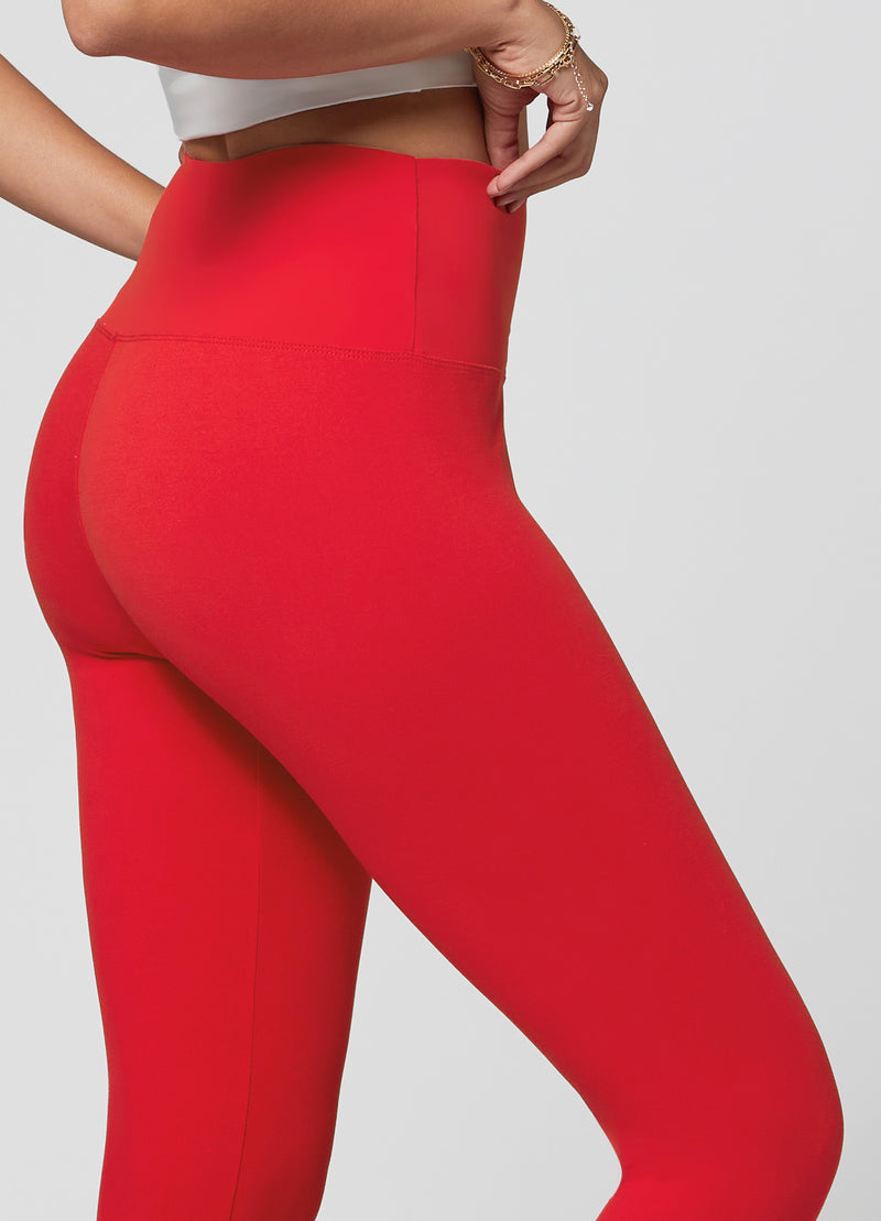 Ivy Ultra Soft High Rise Capri Leggings - Red
