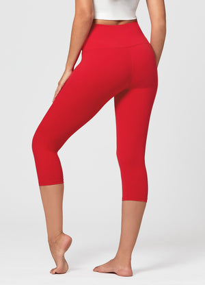 Ivy Ultra Soft High Rise Capri Leggings - Red