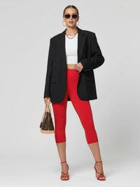 Ivy Ultra Soft High Rise Capri Leggings - Red